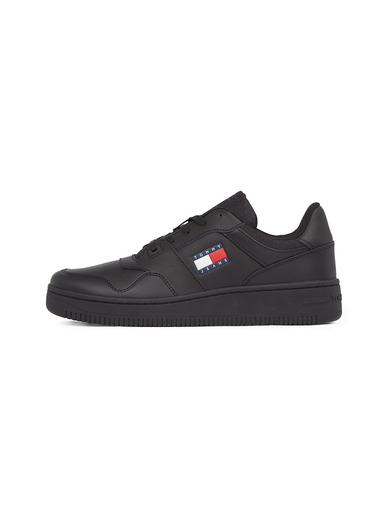 Tommy Hilfiger Retro Deri Sneaker Erkek Siyah Ayakkabı - EM0EM01395BDS