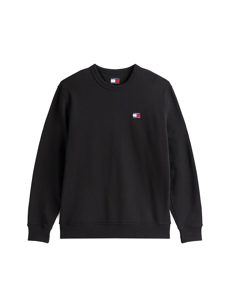 Tommy Hilfiger Erkek Logolu Siyah Sweatshirt
