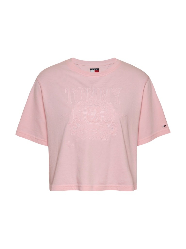 Tommy Hilfiger Rejeneratif Pamuk PEMBE Kadın Kısa Kollu T-Shirt - DW0DW20326TH3