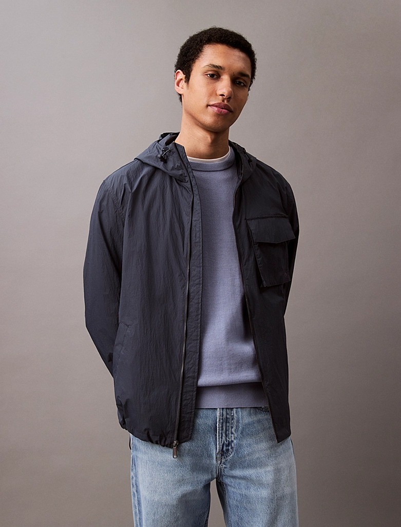 Calvin Klein Poliamid Mavi Erkek Rüzgarlık Ceket - LV04RB519G6WZ