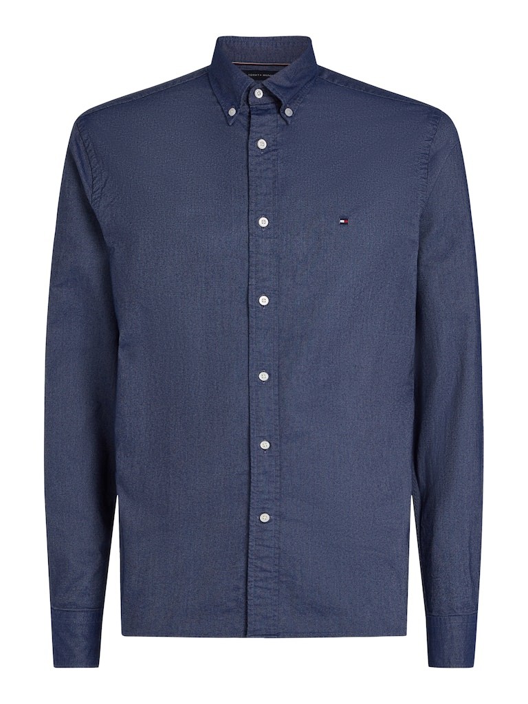 Tommy Hilfiger Oxford Lacivert Erkek Uzun Kollu Gömlek - MW0MW35774DW5