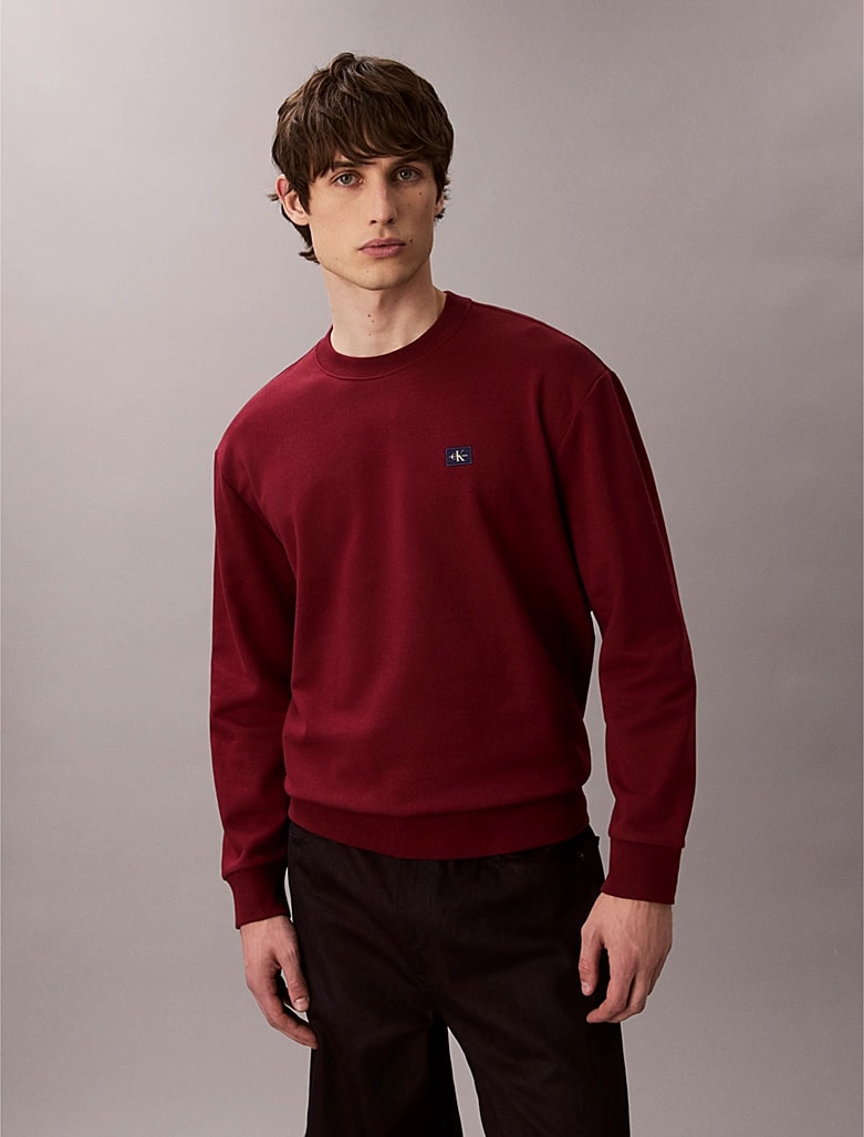 Calvin Klein Pamuklu Bordo Sweatshirt