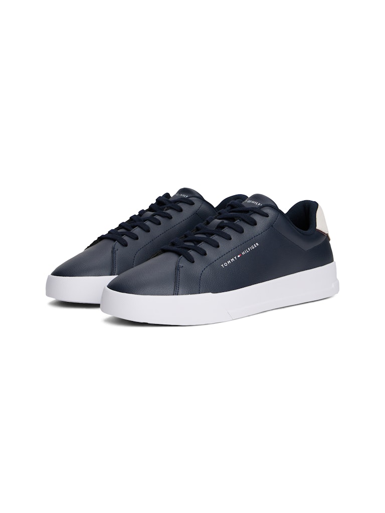 Tommy Hilfiger Deri Lacivert Erkek Kısa Taban Sneakers