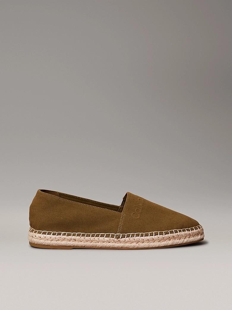 Calvin Klein Pamuk Haki Erkek Espadril Ayakkabı - HM0HM01808LEO