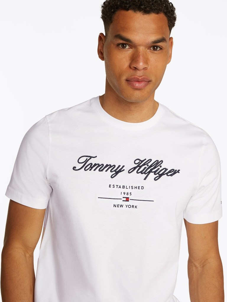 Tommy Hilfiger Rejeneratif Pamuk Beyaz Erkek Kısa Kollu T-Shirt - MW0MW33691YBR