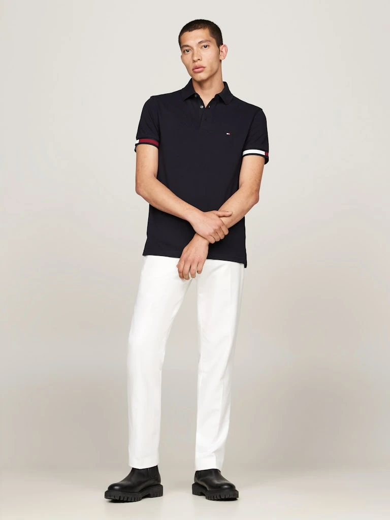 Tommy Hilfiger Erkek Lacivert Düğmeli Polo Yaka T Shirt