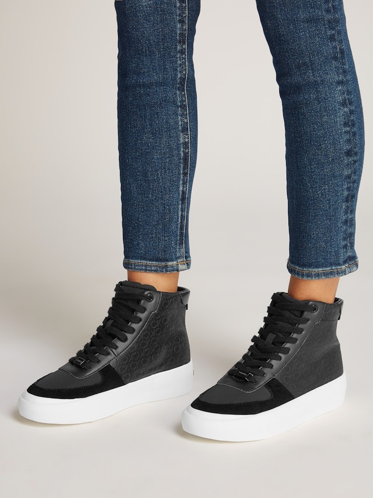 Calvin Klein Siyah Kadın Kısa Taban Sneakers - HW0HW024440GR