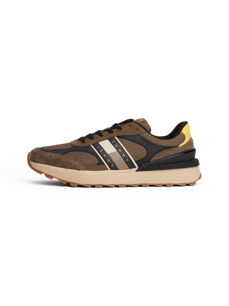 Tommy Hilfiger Erkek Kahverengi Kısa Taban Runner Sneakers