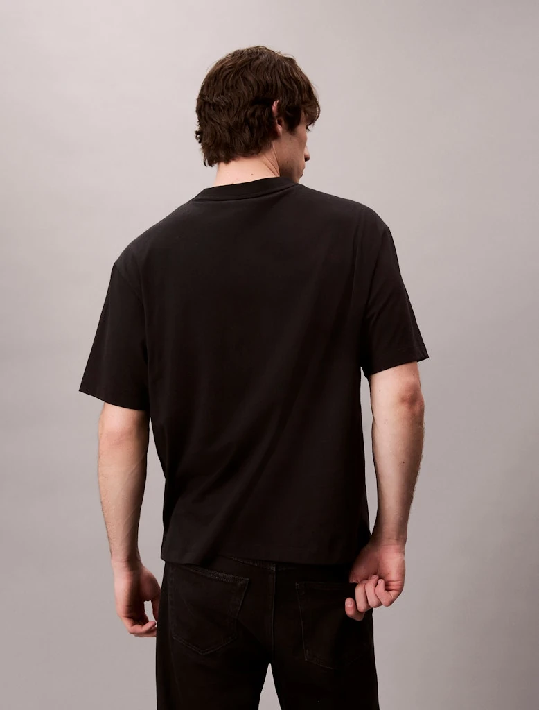 Calvin Klein Erkek Siyah Pamuk O Yaka Kısa Kolu T-Shirt