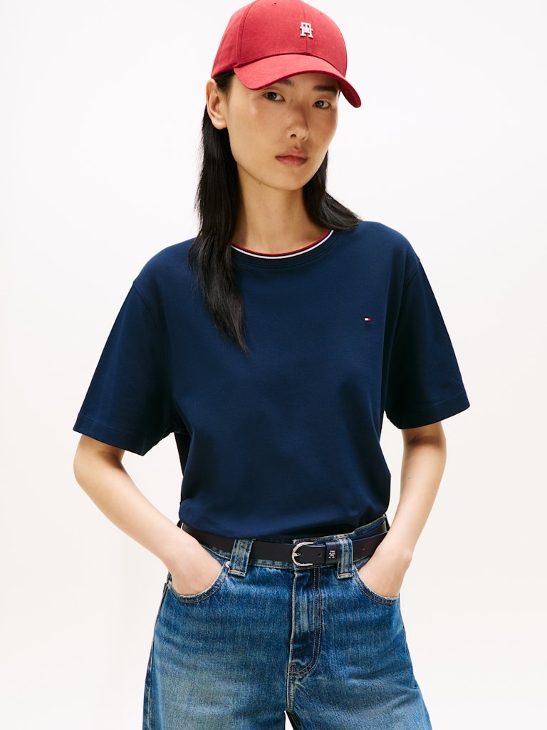 Tommy Hilfiger Kadın Lacivert O Yaka T-Shirt
