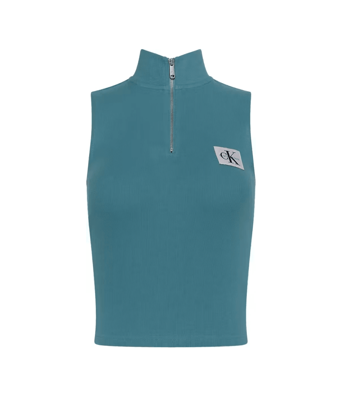 Calvin Klein Kadın Yeşil Atlet Fermuarlı T Shirt