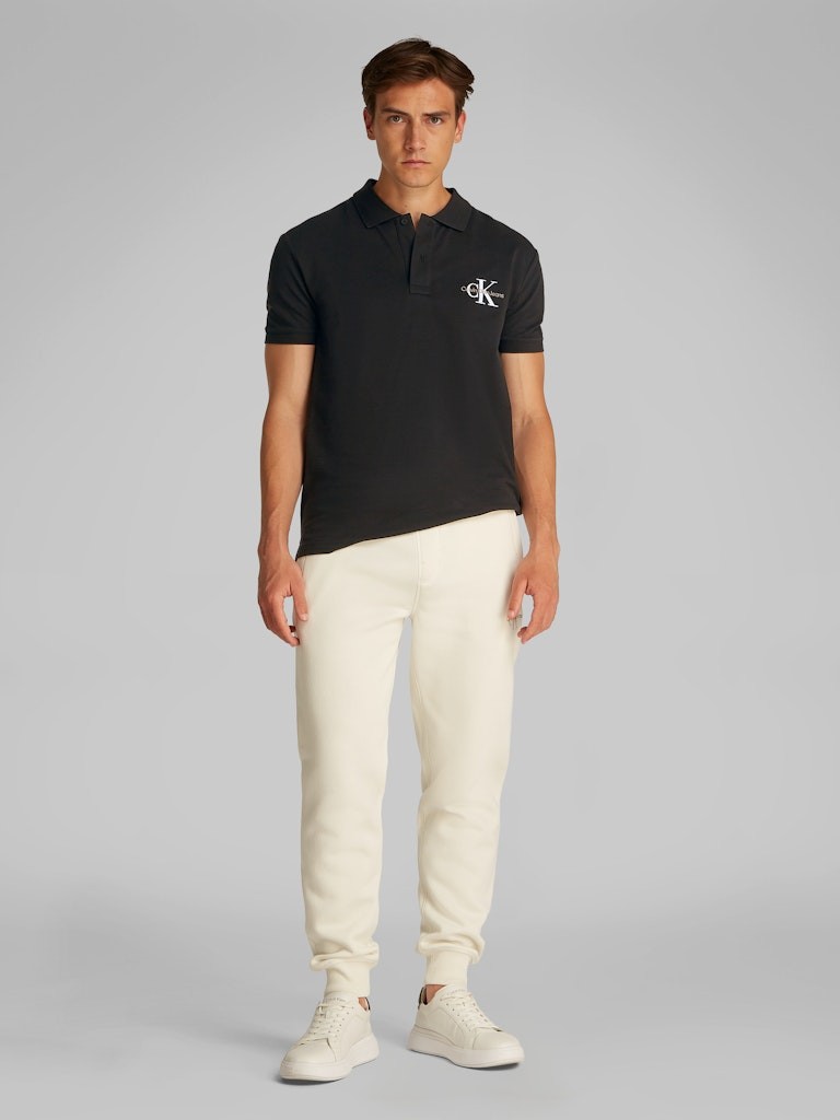 Calvin Klein Organik Pamuk Siyah Erkek Kısa Kollu Düğmeli Polo Yaka T-Shirt - J30J325664BEH