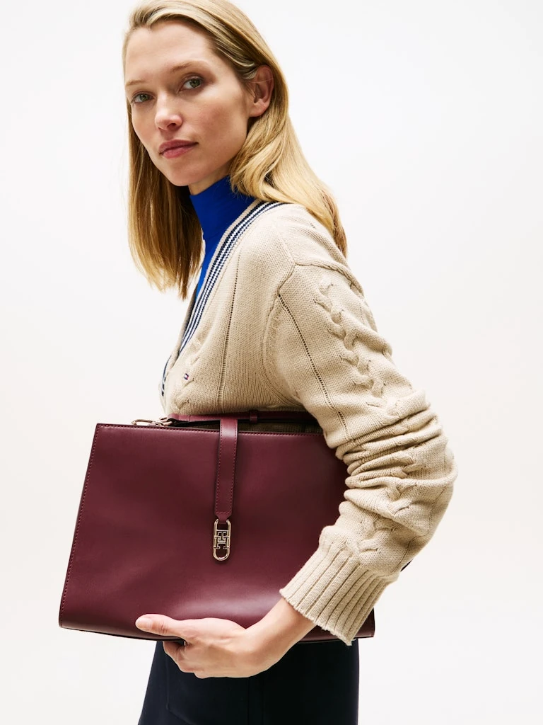 Tommy Hilfiger Kadın Bordo Omuz&El El Çantası