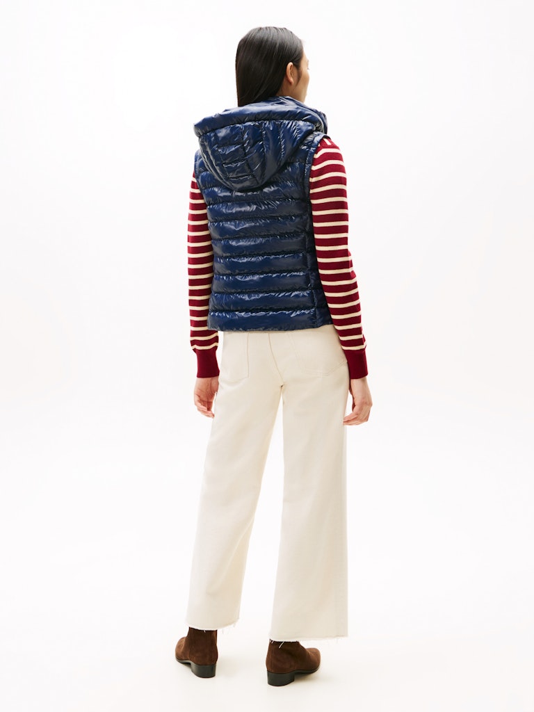 Tommy Hilfiger Kadın Lacivert Padded Kapşonlu Yelek