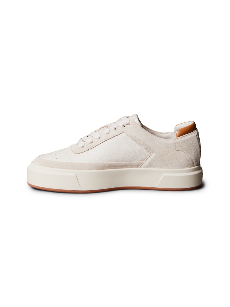 Calvin Klein Kadın Bej Deri Kısa Taban Basket Sneakers