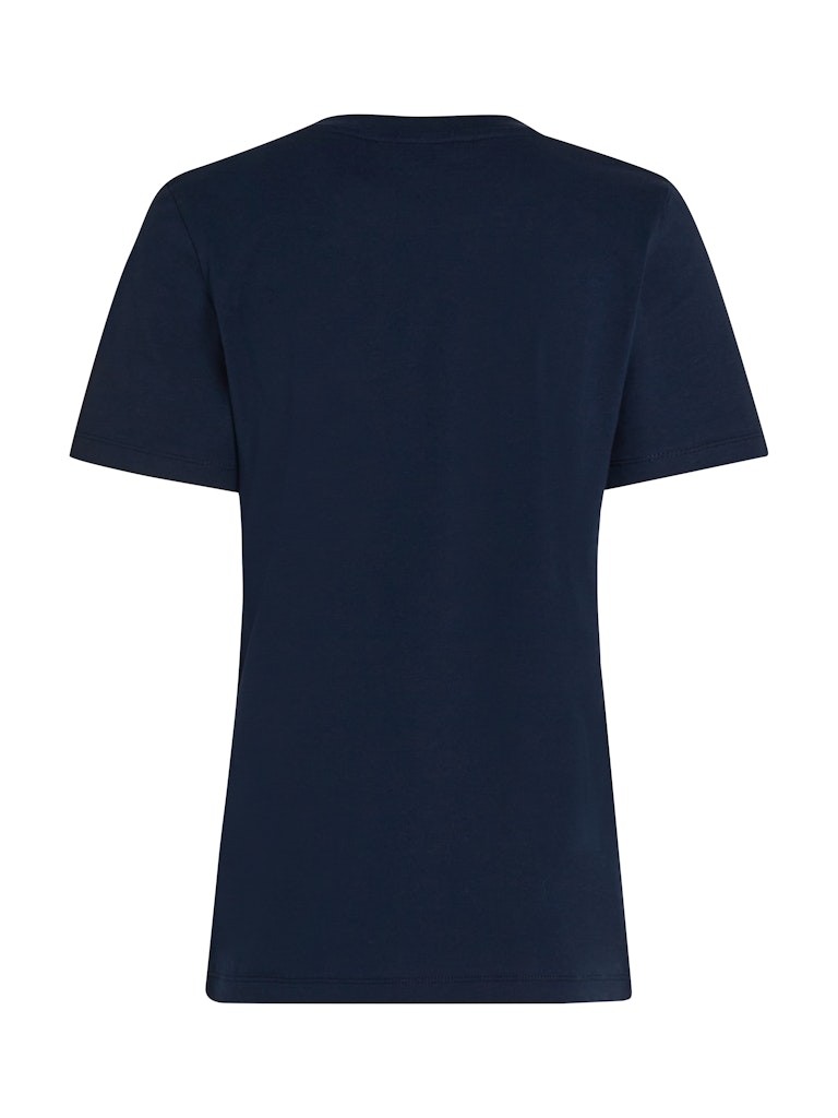 Tommy Hilfiger Rejeneratif Pamuk Lacivert Kadın Kısa Kollu T-Shirt - WW0WW45428C1G