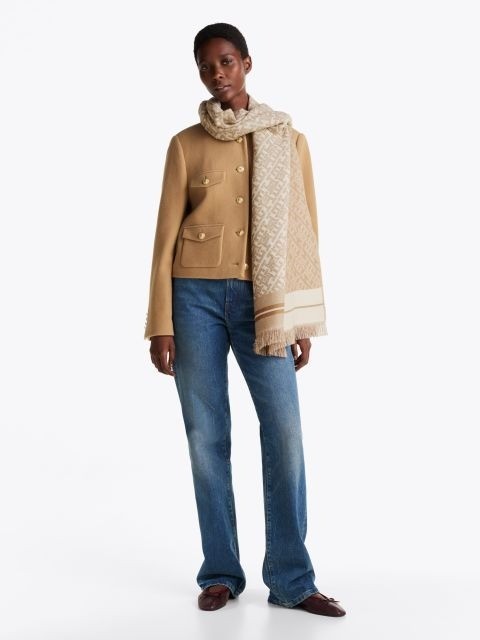 Tommy Hilfiger Pamuk Kadın Desenli Şal - AW0AW16856RBC