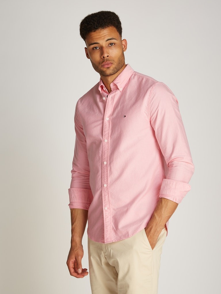 Tommy Hilfiger Oxford Pembe Erkek Uzun Kollu Gömlek - MW0MW35774TOL