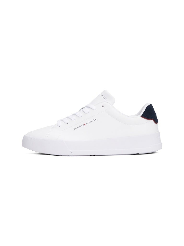 Tommy Hilfiger Deri Beyaz Erkek Kısa Taban Sneakers