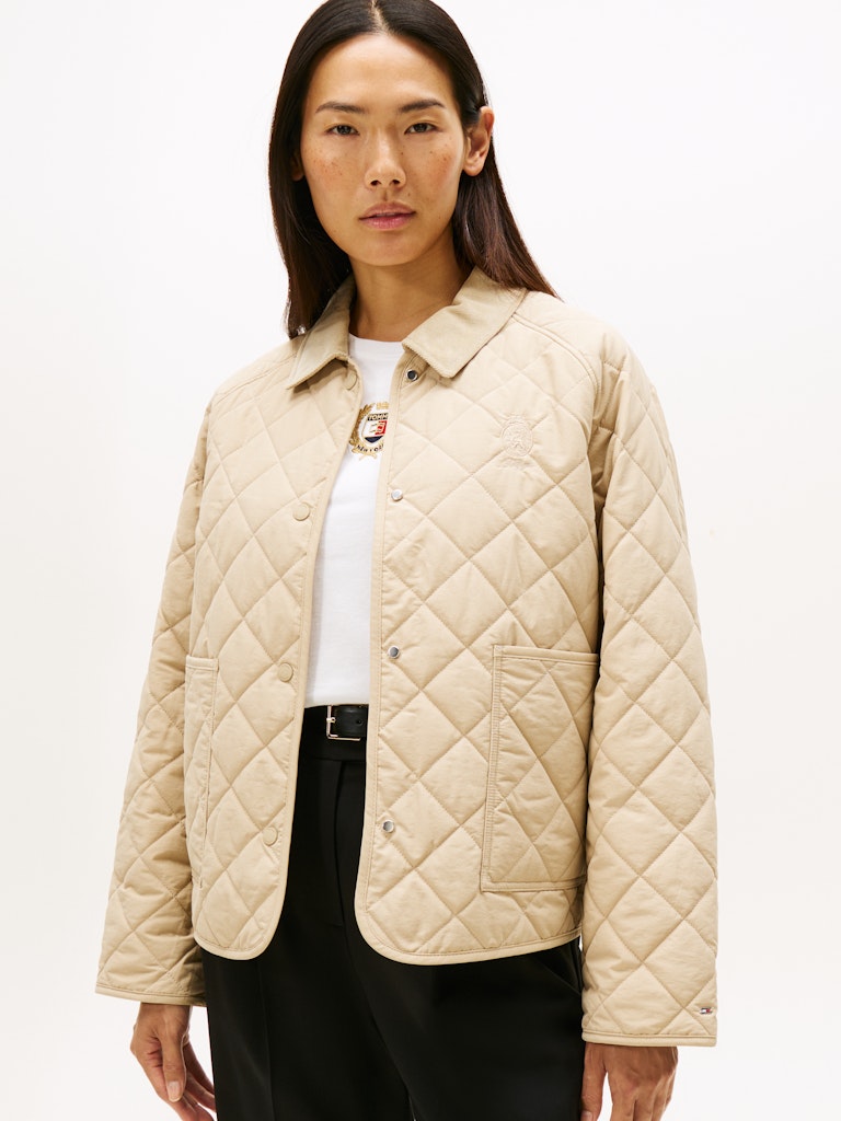 Tommy Hilfiger Kadın Bej Padded Mont