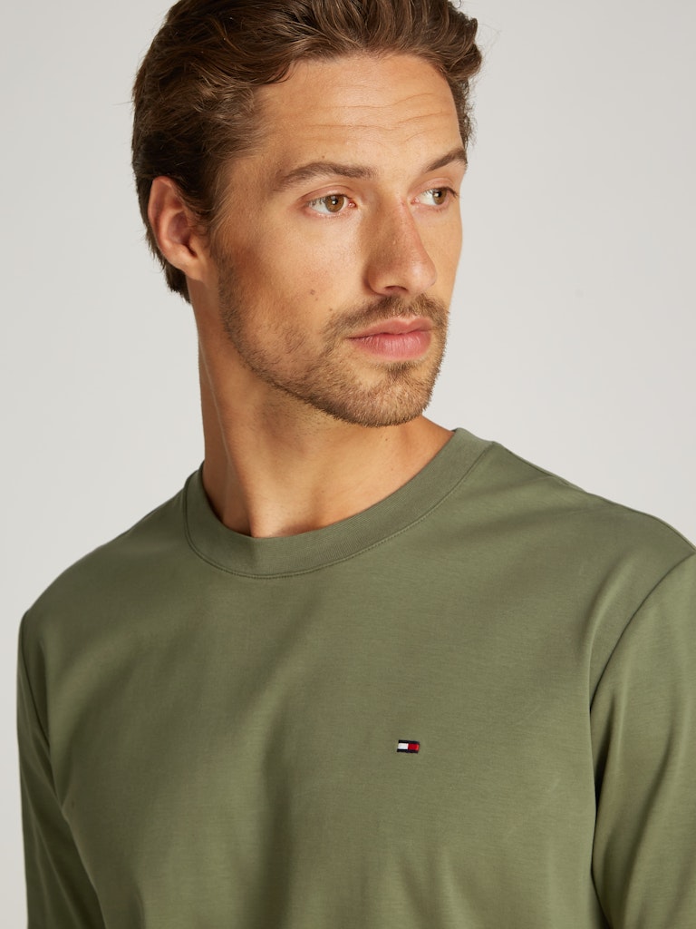 Tommy Hilfiger Erkek Marka Logolu Pamuklu Günlük Kullanım Haki T-Shirt