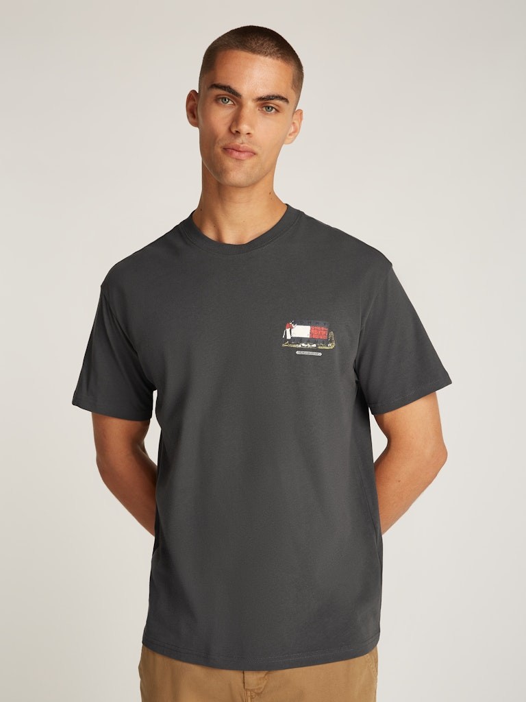 Tommy Hilfiger Pamuk Antrasit Erkek Kısa Kollu T-Shirt - DM0DM20351PT2