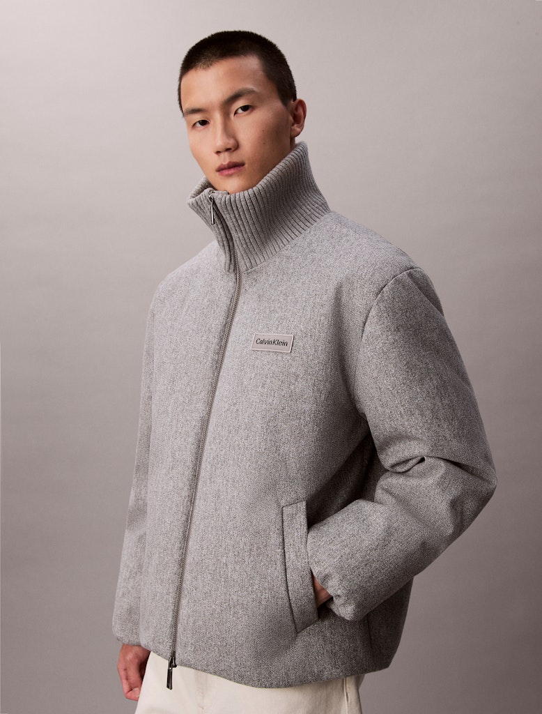 Calvin Klein Erkek Gri Puffer Mont