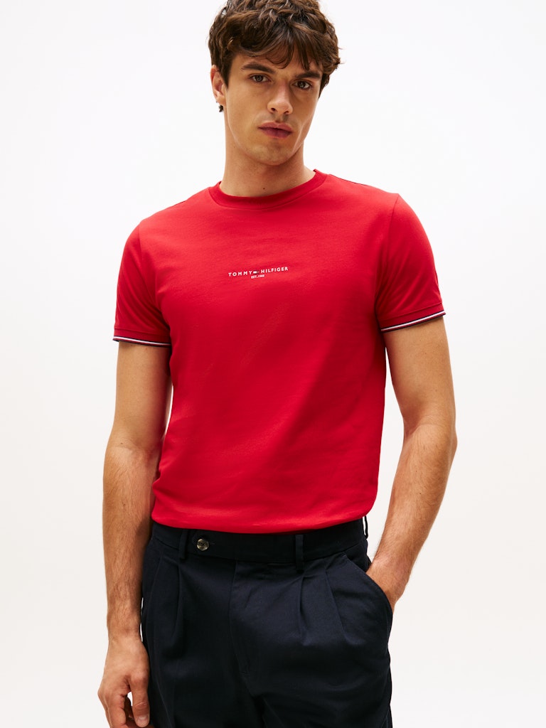 Tommy Hilfiger Rejeneratif Pamuklu Kırmızı Erkek T-Shirt
