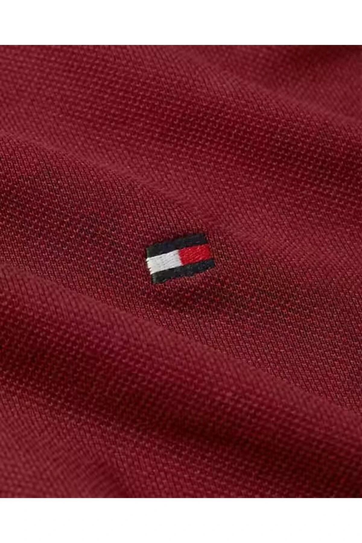 Tommy Hilfiger Erkek Kırmızı Düğmeli Polo Yaka T Shirt