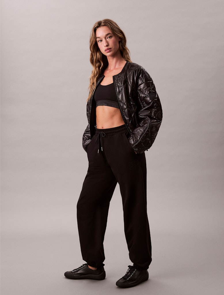 Calvin Klein Kadın Lastik Paça Siyah Eşofman Altı