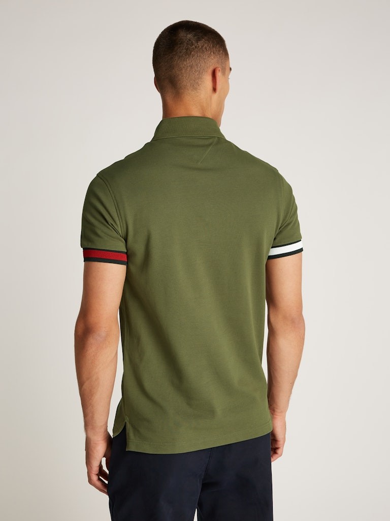 Tommy Hilfiger Pamuk Haki Erkek Kısa Kollu Düğmeli Polo Yaka T-Shirt