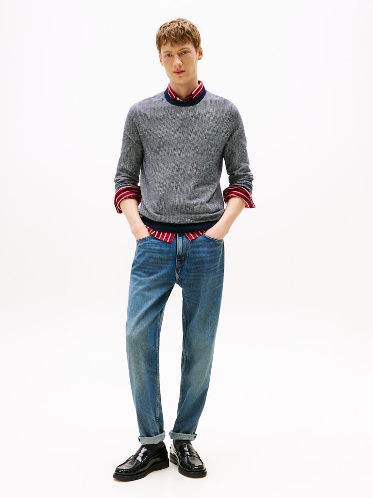 Tommy Hilfiger Erkek Lacivert O Yaka Triko