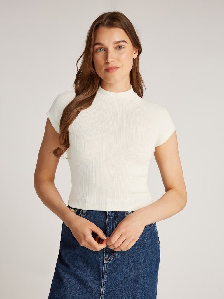 Calvin Klein Modal Beyaz Kadın Kısa Kollu T-Shirt - J20J225017YBI