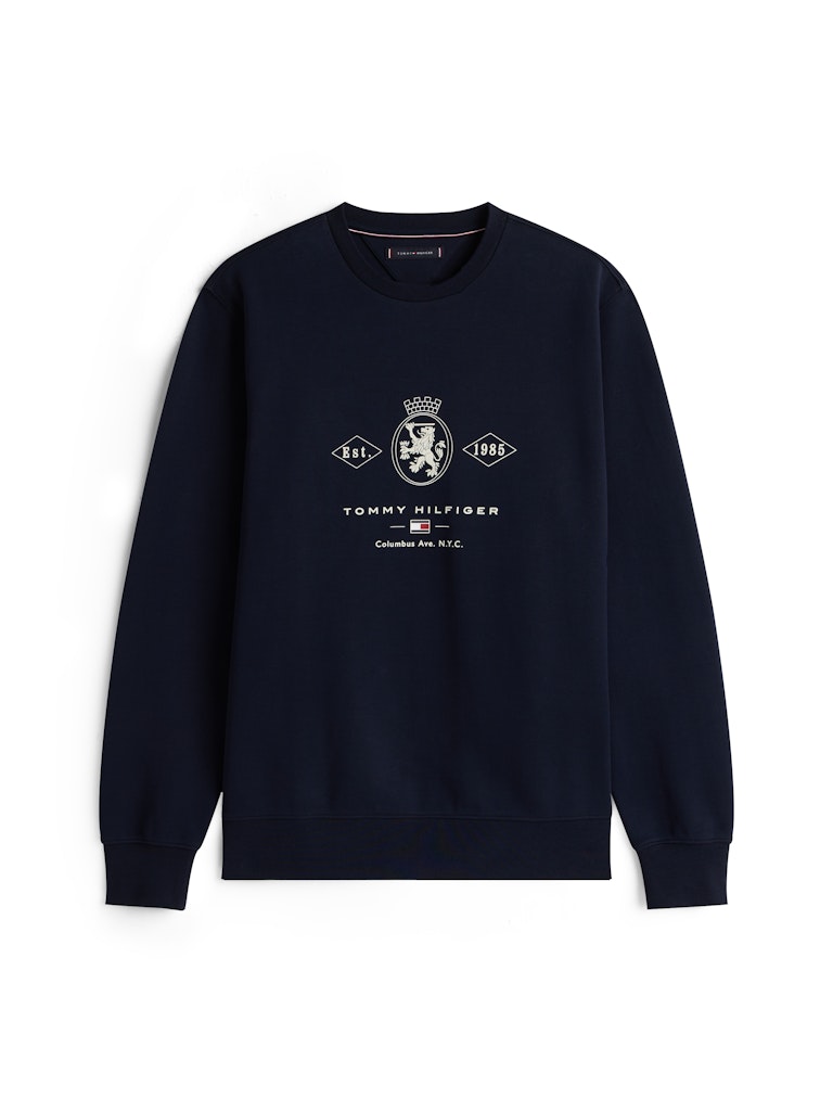 Tommy Hilfiger Erkek O Yaka Lacivert Sweatshirt