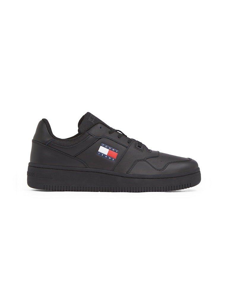 Tommy Hilfiger Retro Deri Sneaker Erkek Siyah Ayakkabı - EM0EM01395BDS