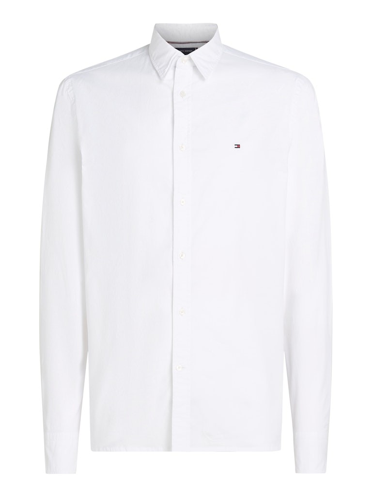 Tommy Hilfiger Poplin Beyaz Erkek Uzun Kollu Gömlek - MW0MW38137YCF