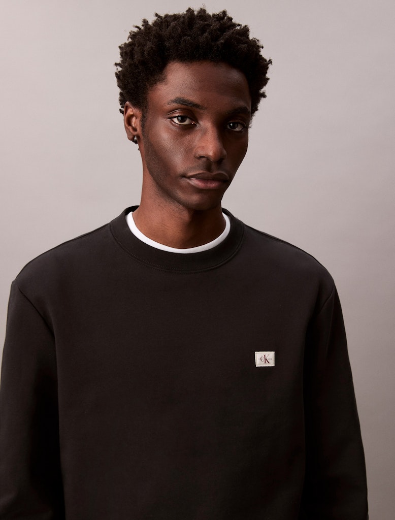 Calvin Klein Erkek Siyah O Yaka Sweatshirt