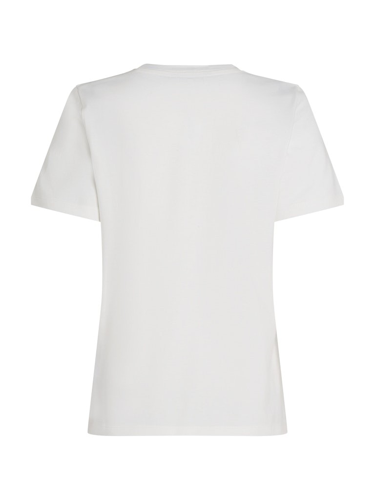 Tommy Hilfiger Rejeneratif Pamuk Beyaz Kadın Kısa Kollu T-Shirt - WW0WW45428YBL