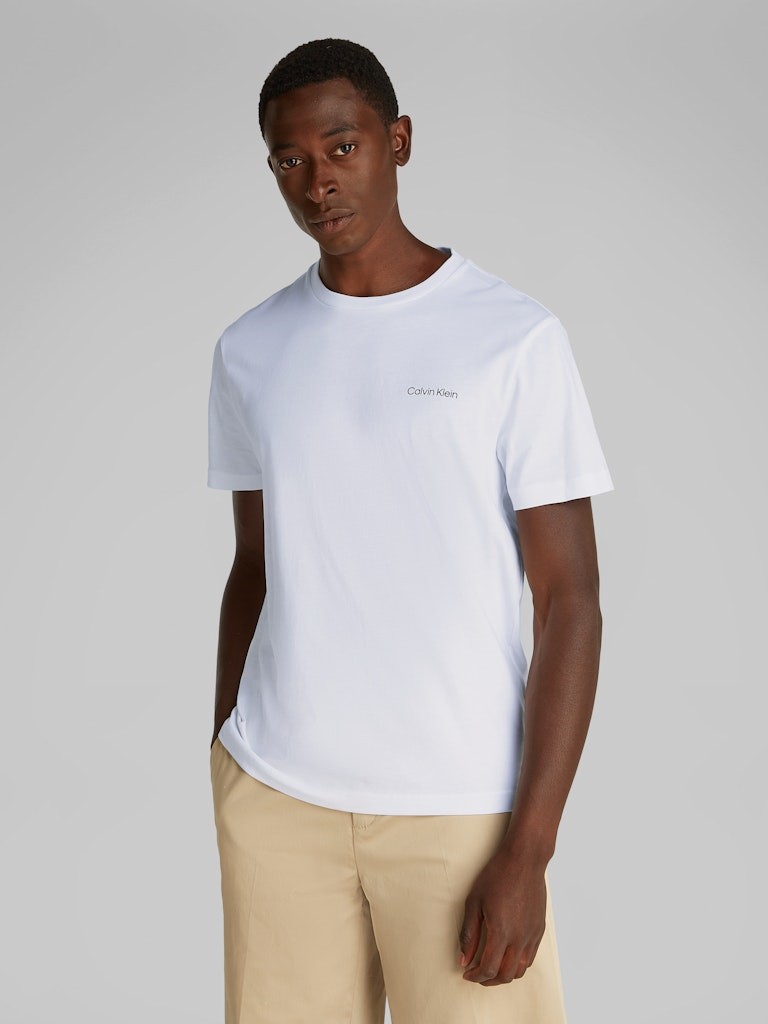 Calvin Klein Rejeneratif Pamuk Beyaz Erkek Kısa Kollu T-Shirt - K10K114152YAF
