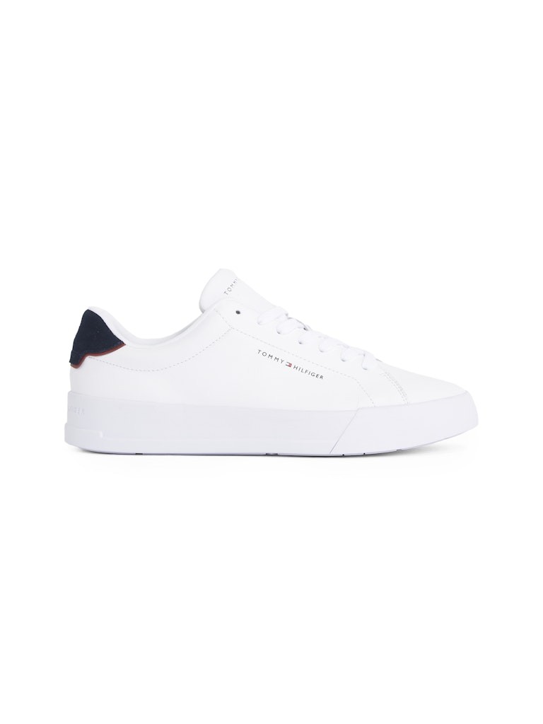 Tommy Hilfiger Deri Beyaz Erkek Kısa Taban Sneakers - FM0FM053670LD