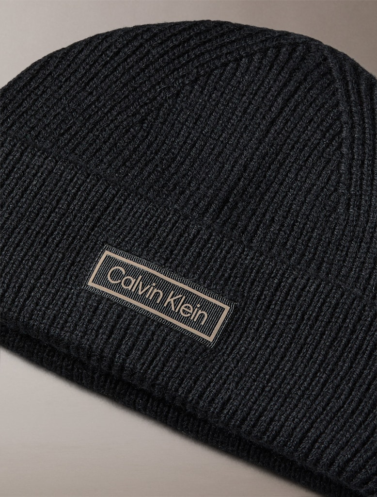 Calvin Klein Erkek Siyah Bere Şapka