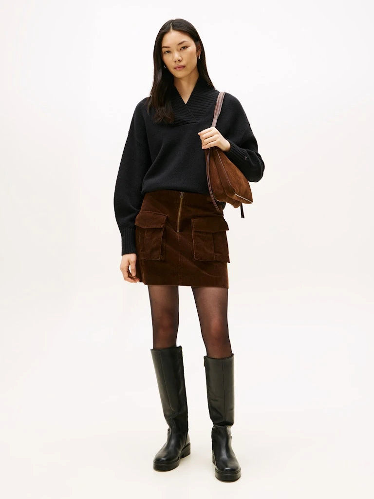 Tommy Hilfiger Kadın Siyah Yarım Boğazlı Triko