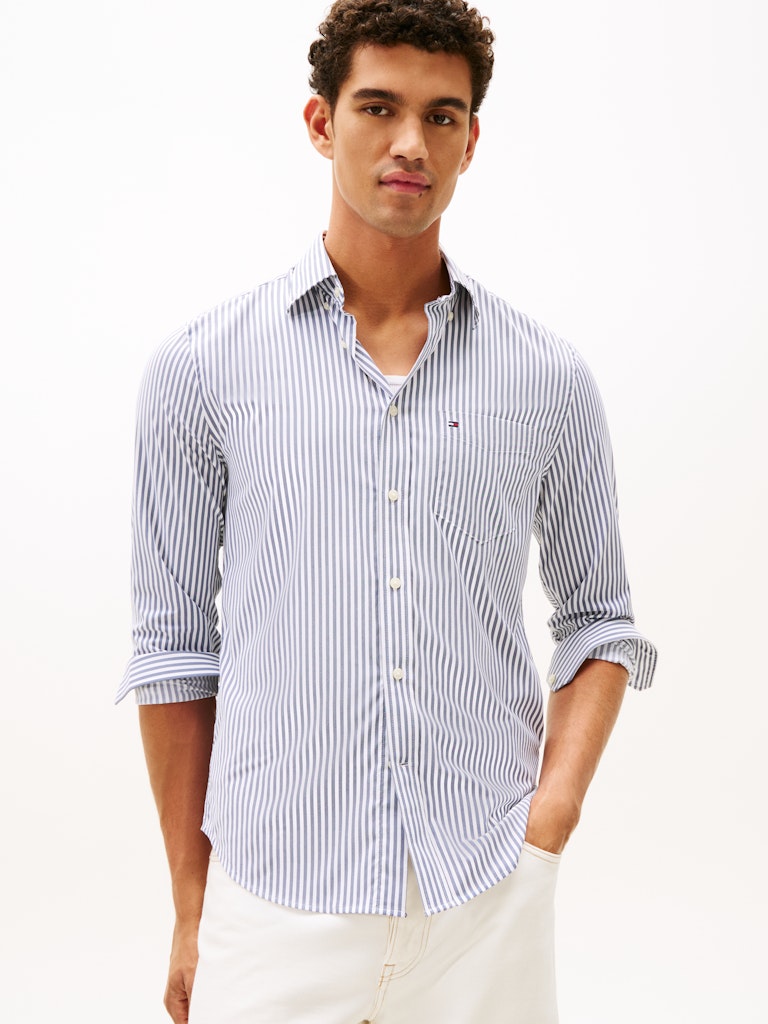 Tommy Hilfiger Erkek Normal Kesim Mavi Gömlek