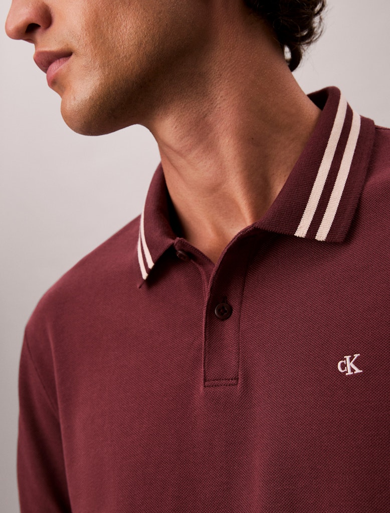 Calvin Klein Erkek Bordo Kısa Kollu Polo Yaka T-Shirt