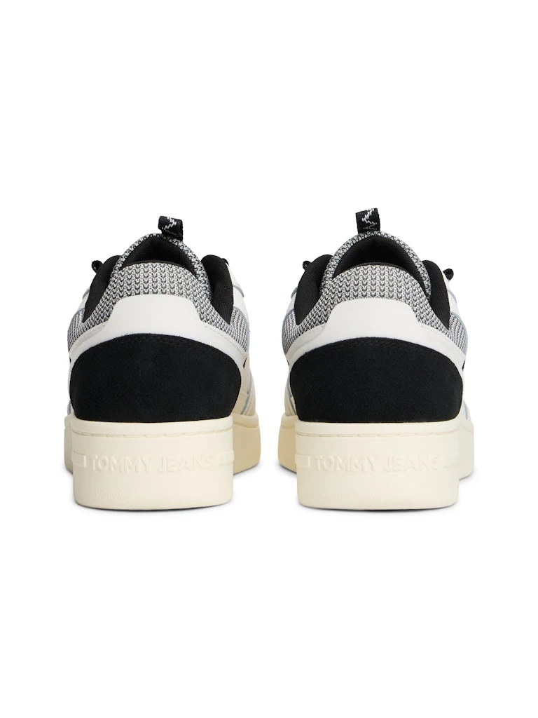 Tommy Hilfiger Erkek Beyaz Deri Kısa Taban Basket Sneakers