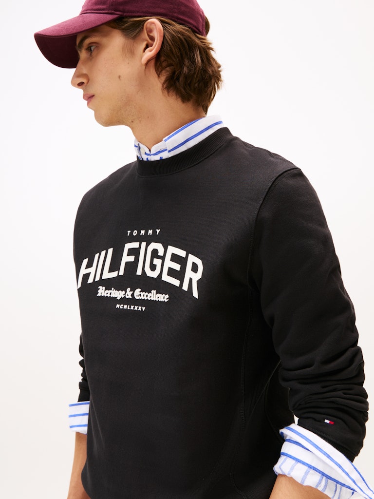 Tommy Hilfiger Erkek O Yaka Siyah Sweatshirt
