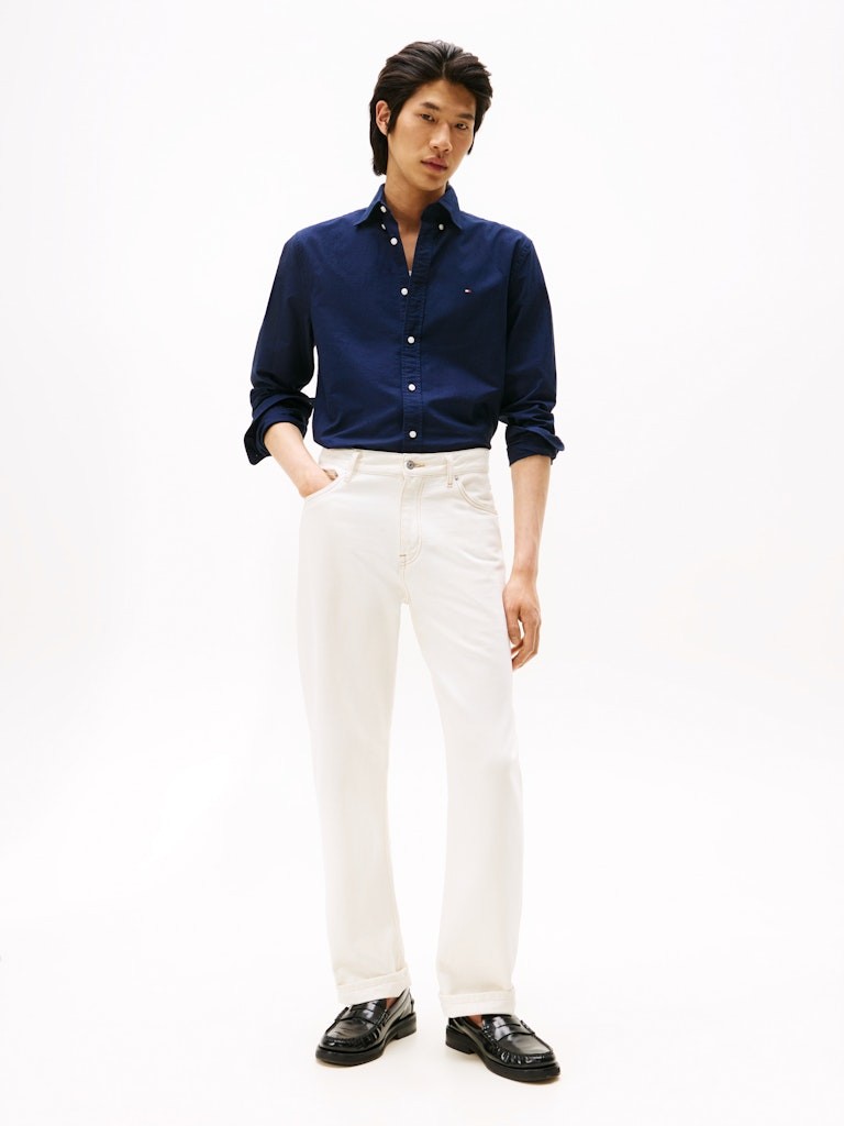 Tommy Hilfiger Erkek Mavi Oxford Gömlek