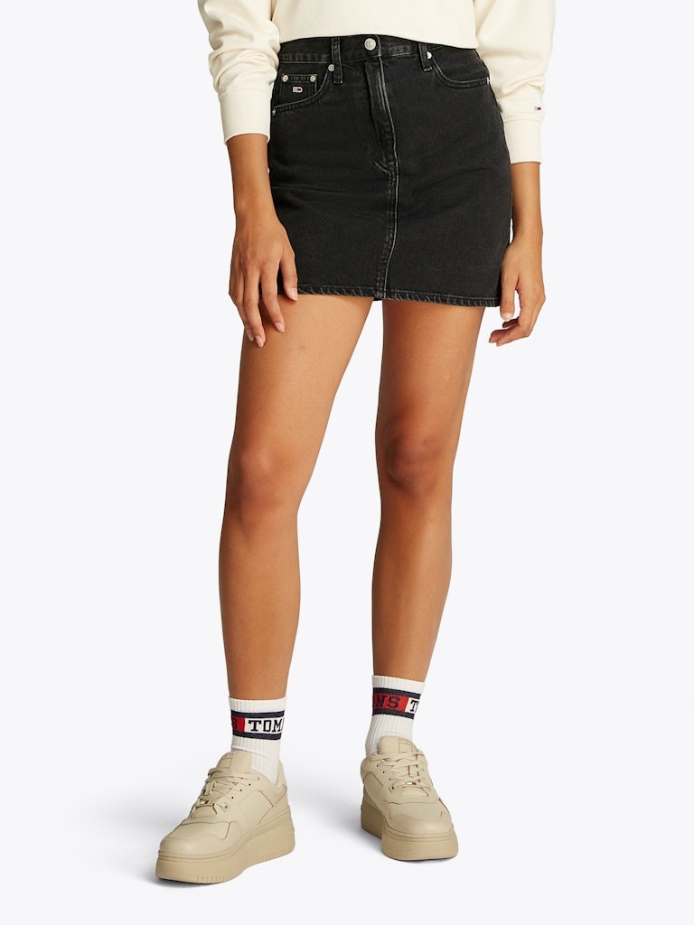 Tommy Hilfiger Denim Siyah Kadın Düz Etek - DW0DW212751BZ