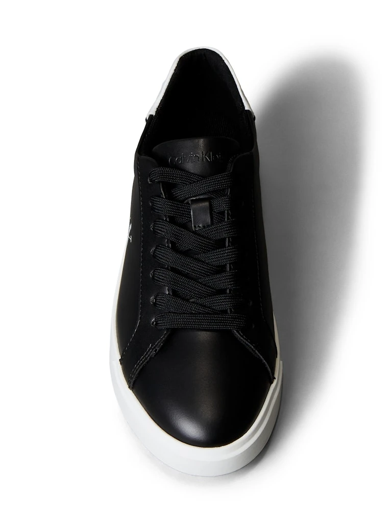 Calvin Klein Kadın Siyah Deri Kısa Taban Klasik Sneakers