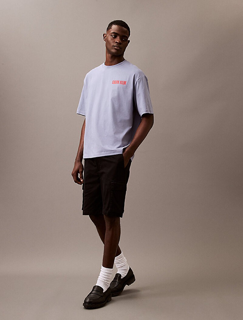Calvin Klein Rejeneratif Pamuk Mavi Erkek Kısa Kollu T-Shirt - LV04RB851GTMP